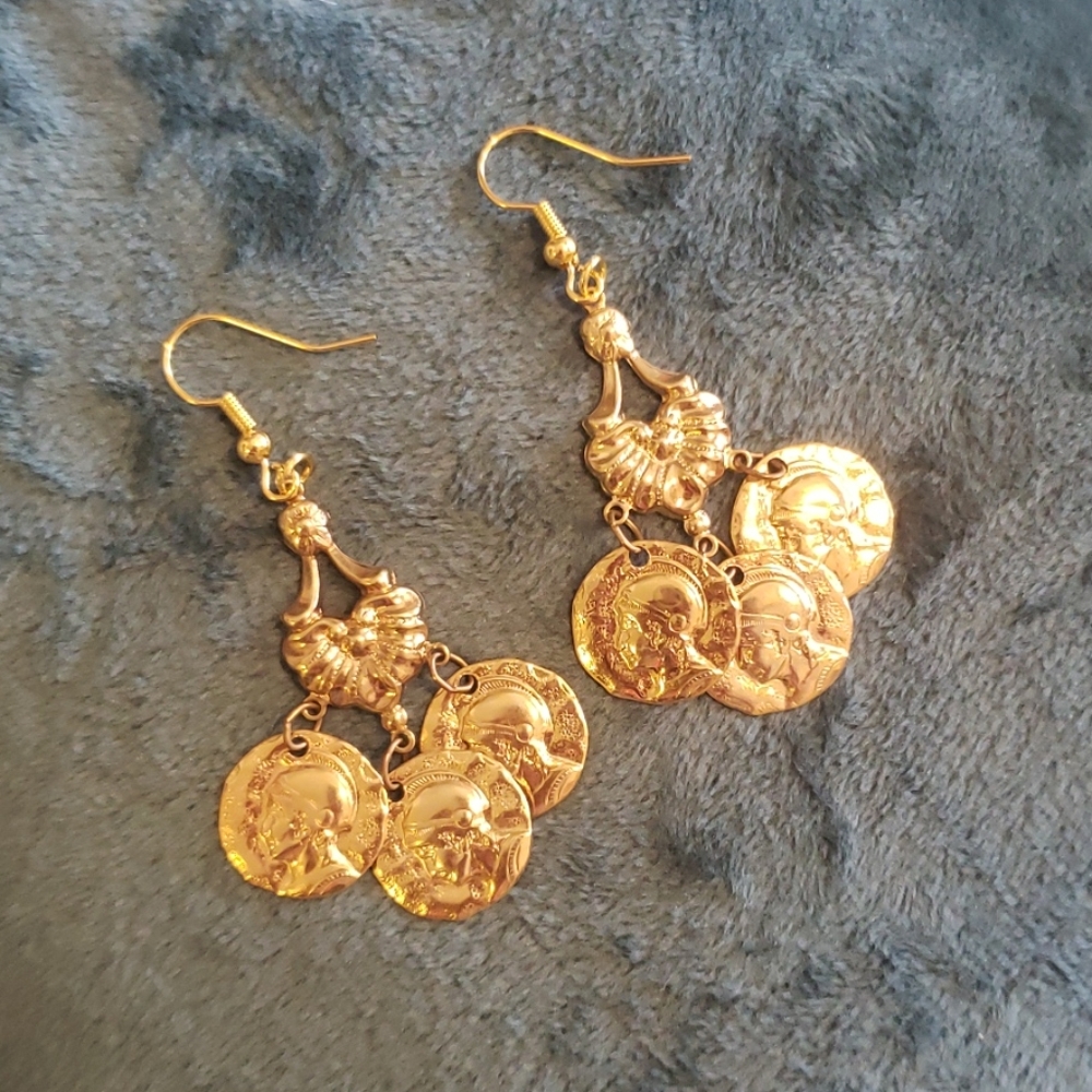 Gold plated Vintage Coin Earrings